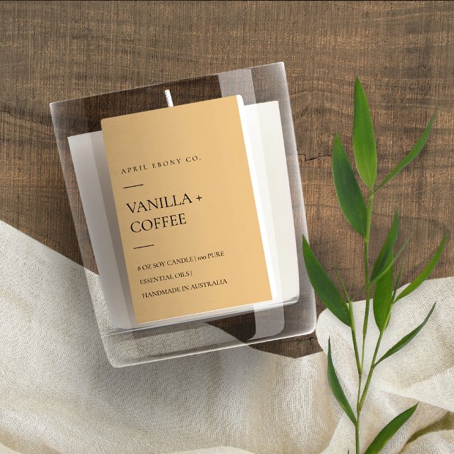 SIMPLE EARTHY YELLOW ORANGE MINIMAL MODERN CANDLE FOOD LABEL (Creator Uploaded)