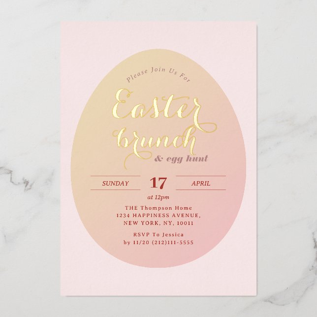 Simple Easter Brunch Egg Hunt Soft Pink (Front)