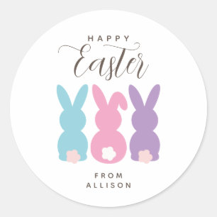 Simple Easter Bunny Personalised Sticker