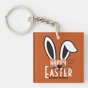 simple easter bunny simple cute family custom key ring