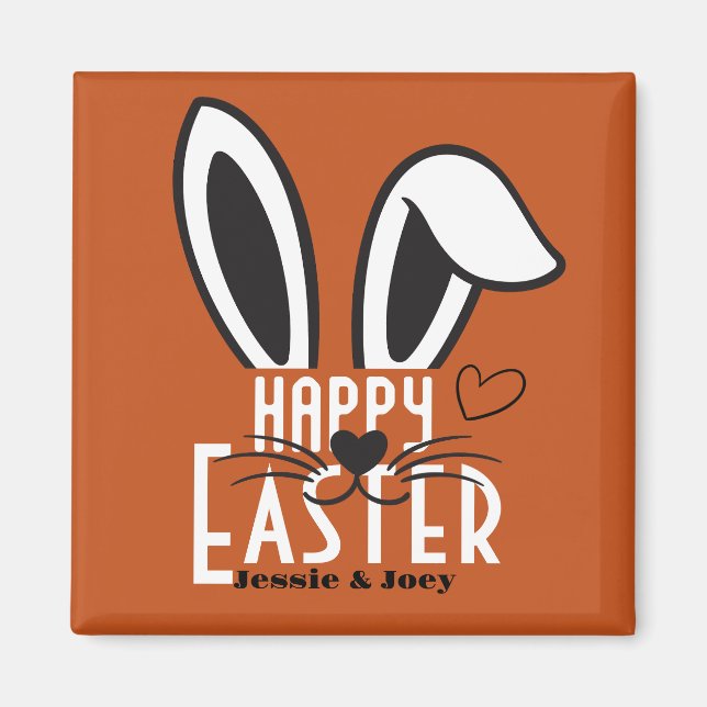 simple easter bunny simple cute family custom magnet (Front)