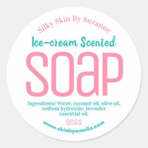Simple Easy Blue And Pink On White Soap Labels
