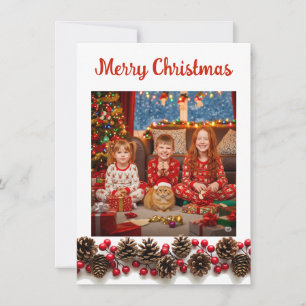Simple Easy Customizable Family Photo Christmas   Holiday Card