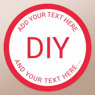 Simple Easy DIY Circular Text & Border Template Classic Round Sticker