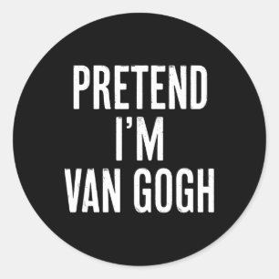 Simple Easy Pretend I'm Van Gogh Halloween Costume Classic Round Sticker