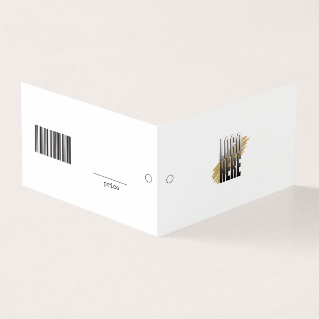 Simple Editable Logo UPC  Clothing Hang Price Tag  (Outside)