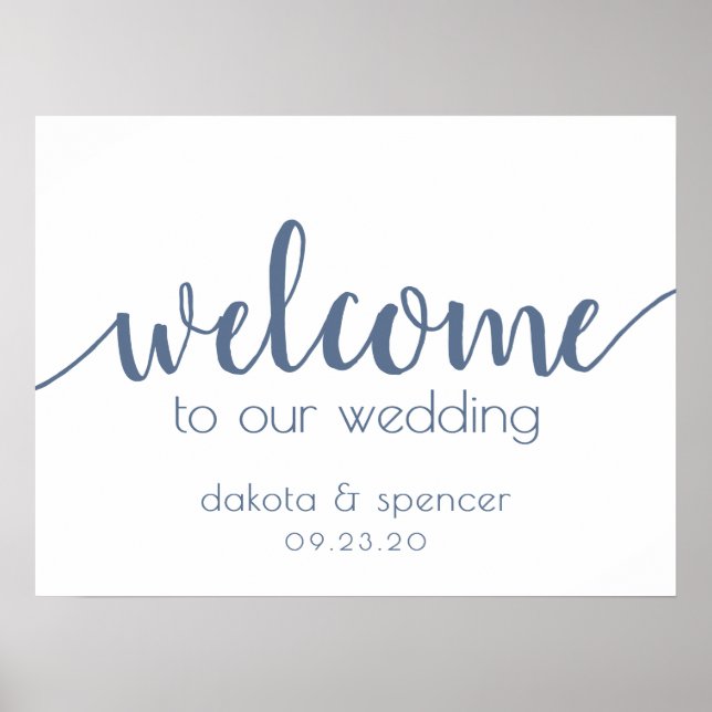 Simple Editable Welcome | Dusty Blue Any Event Poster (Front)