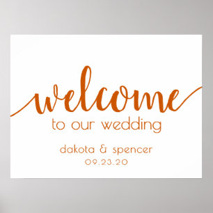 Simple Editable Welcome Fall Orange Any Event Poster