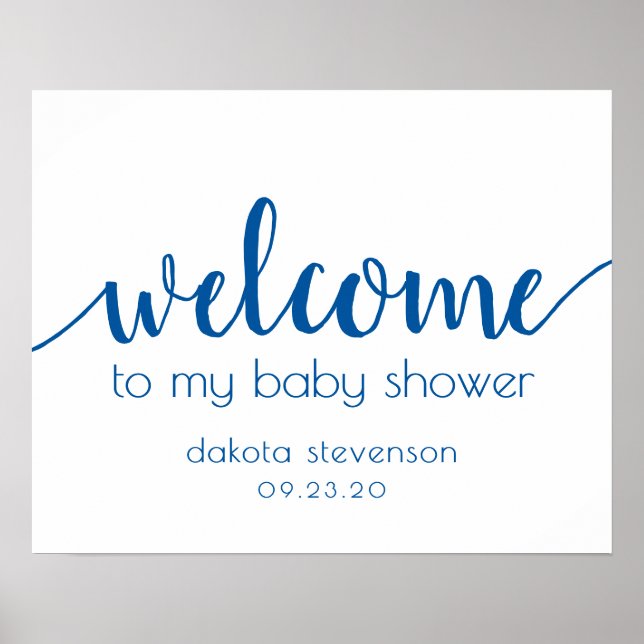 Simple Editable Welcome | French Blue Any Event Poster (Front)