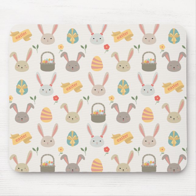 Simple Eggs and Bunnies Easter | Mousepad (Front)