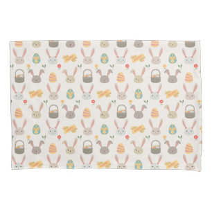 Simple Eggs and Bunnies Easter   Pillowcase