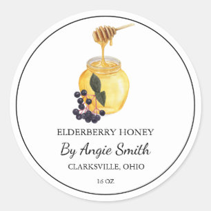 Simple Elderberry Infused Honey Label