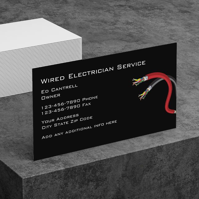 Simple Electrician Business Card (Creator Uploaded)