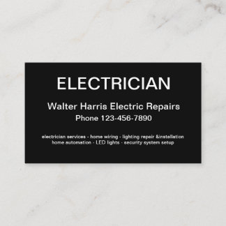 Simple Electrician Design Business Card