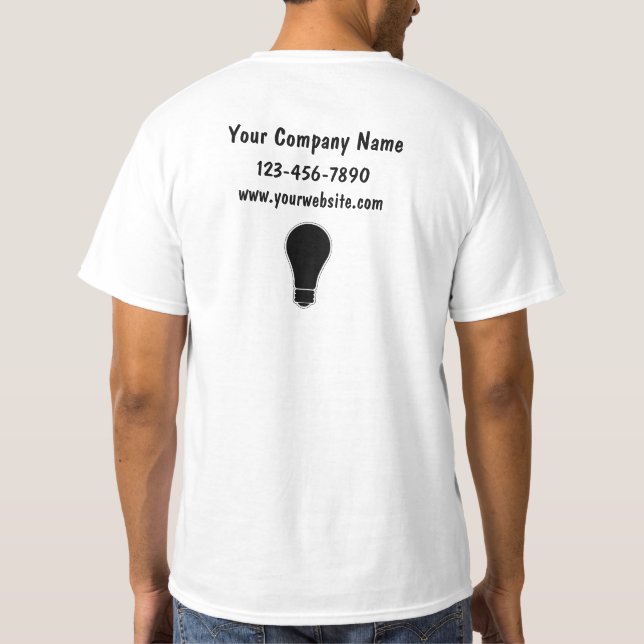 SImple Electrician Work Tshirts (Back)