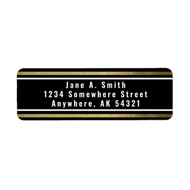 Simple Elegance Black and Gold Foil Label (Front)
