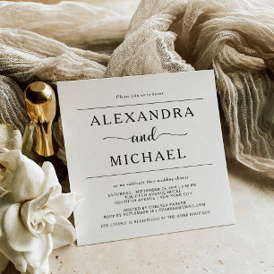 Simple Elegance   Black and White Couples Shower Invitation