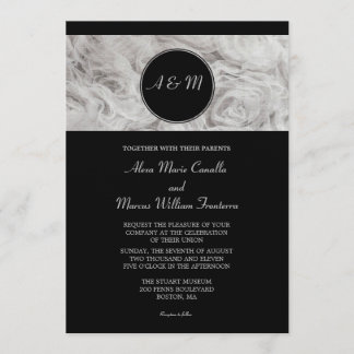 Simple Elegance Black and White Wedding Invitation