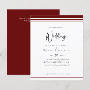 Simple Elegance Burgundy Red Modern Budget Wedding