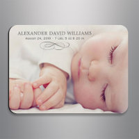 Simple Elegance Charcoal Grey Baby Photo Birth