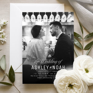 Simple Elegance Classy Script Photo Wedding Invitation