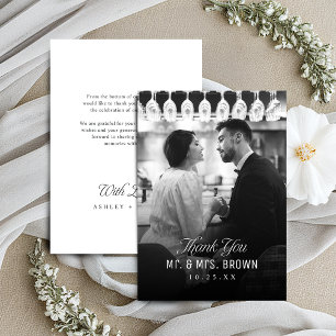 Simple Elegance Classy Script Photo Wedding Thank You Card