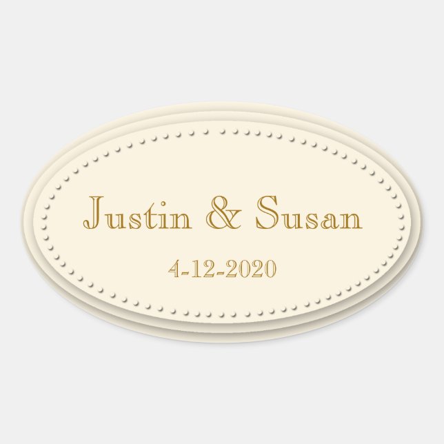 Simple Elegance Cream Oval Stickers (Front)