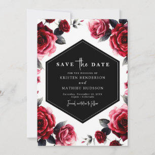 Simple Elegance Crimson Red Wedding Save The Date