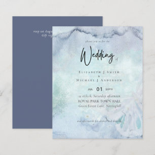 Simple Elegance Dusty Blue Modern Budget Wedding