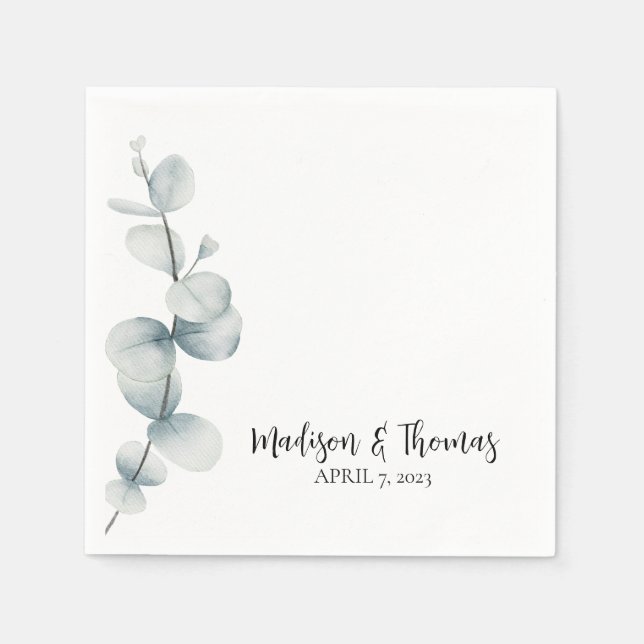 Simple Elegance - Eucalyptus Napkin (Front)
