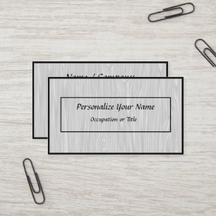 Simple Elegance Faux White Wood Black  Business Card