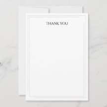 Simple Elegance Flat Wedding Thank You Card