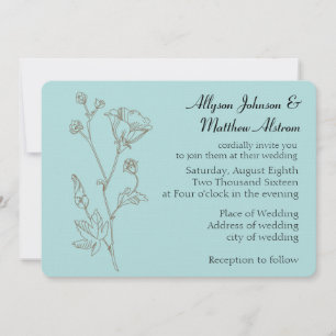 Simple Elegance Flower Wedding Invitation