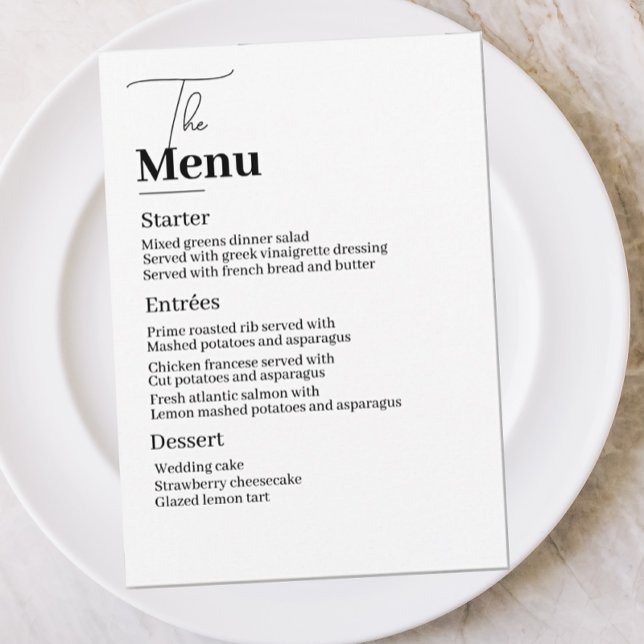 Simple Elegance for Your Wedding Menu Invitation (Creator Uploaded)