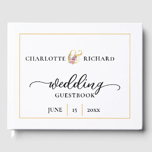 Simple Elegance, Gold Ampersand with Names Guest B Book