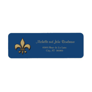 Simple Elegance Gold Blue Fleur de Lis