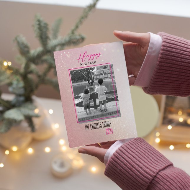 Simple Elegance New year photo  Holiday Card (Creator Uploaded)