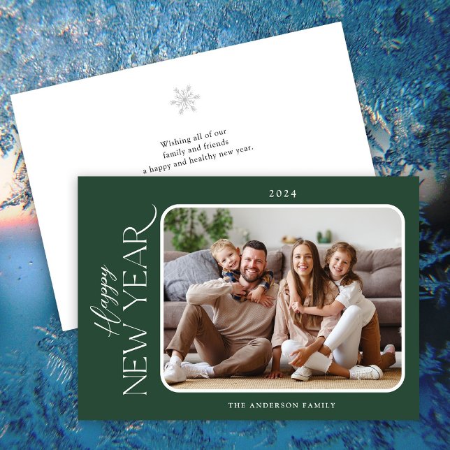 Simple Elegance New Years Photo Holiday Card (Creator Uploaded)