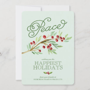 Simple Elegance Peace Business Holiday Greetings Card