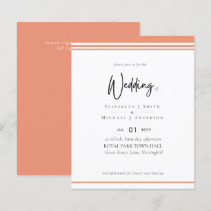 Simple Elegance Peach Modern Budget Wedding