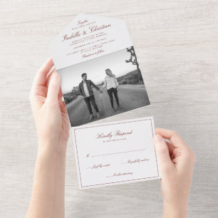Simple Elegance Photo Wedding All In One Invitatio Invitation