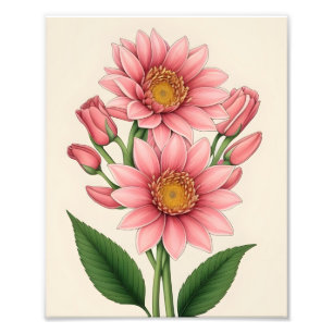 Simple Elegance: Pink Flower with Yellow Centre Photo Print
