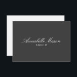 Simple Elegance | Place Card<br><div class="desc">This simple yet elegant place card features the guest's name and table number on a soft black background. However,  background colour and text fields are fully customisable.</div>