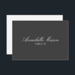 Simple Elegance | Place Card<br><div class="desc">This simple yet elegant place card features the guest's name and table number on a soft black background. However,  background colour and text fields are fully customisable.</div>