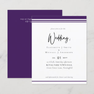 Simple Elegance Plum Purple Modern Budget Wedding
