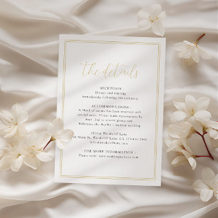 Simple elegance romantic script wedding details  enclosure card