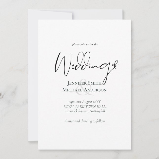 Simple Elegance Script Modern Wedding (Front)