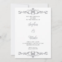 Simple Elegance Silver and White Art Deco Wedding