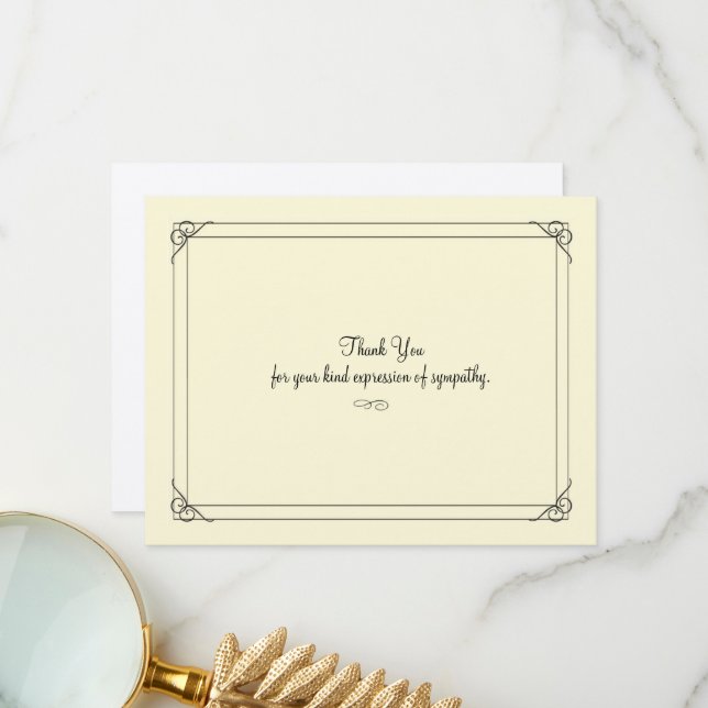 Simple Elegance-Sympathy Thank you cards (Front/Back In Situ)