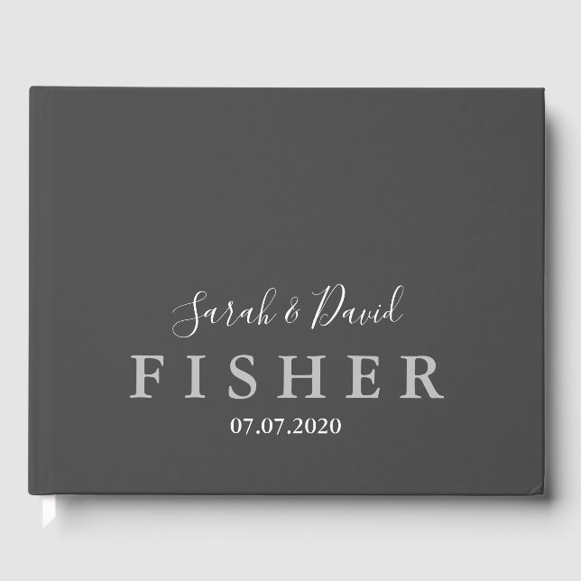 Simple Elegance Wedding Guest Book (Front)